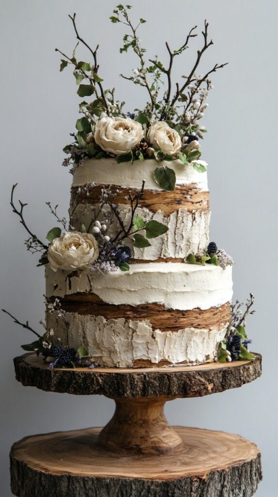 tort naked cake forest